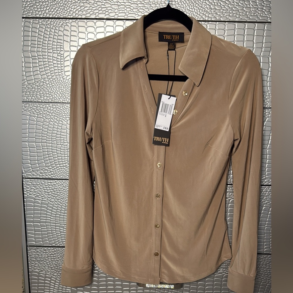 Truth Women's Classic Brown Button-Down Shirt
